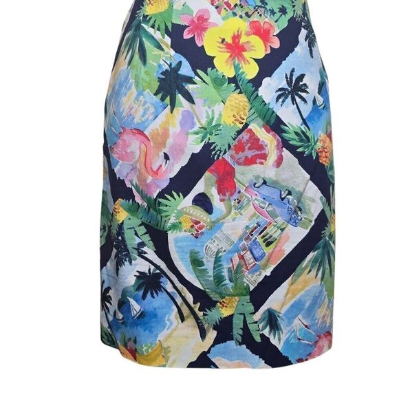 Talbots Vacation Travel Tropical Pleated Multicolor Skirt Size 2 - Picture 2 of 12
